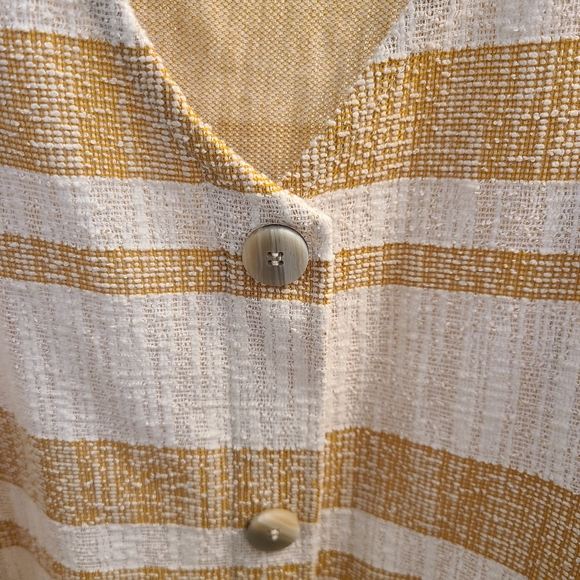 Mango stripped pinafore button down dress - Picture 5 of 9